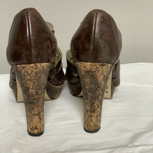 Jessica Simpson Gladiator Heeled Sandal Brown sz6 - Picture 4 of 5